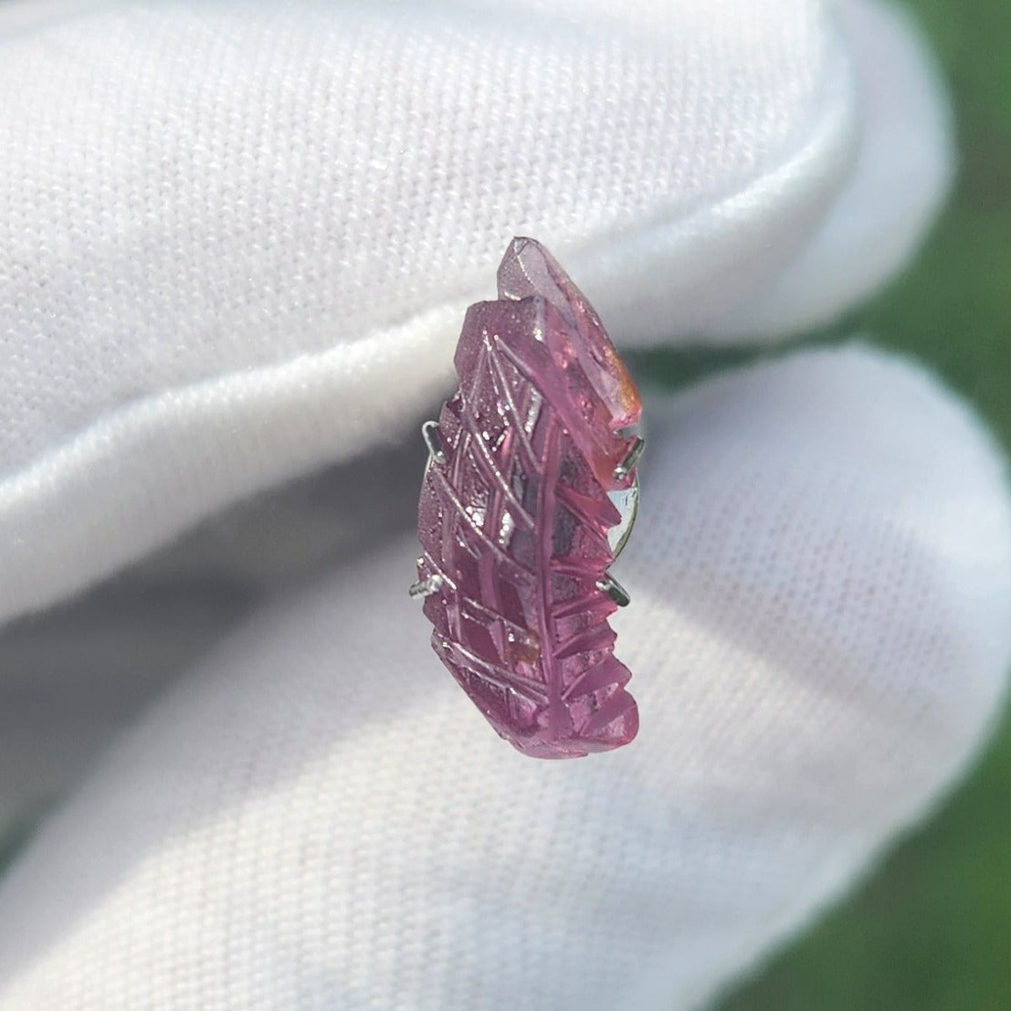 Rhodolite Garnet Gem Carving