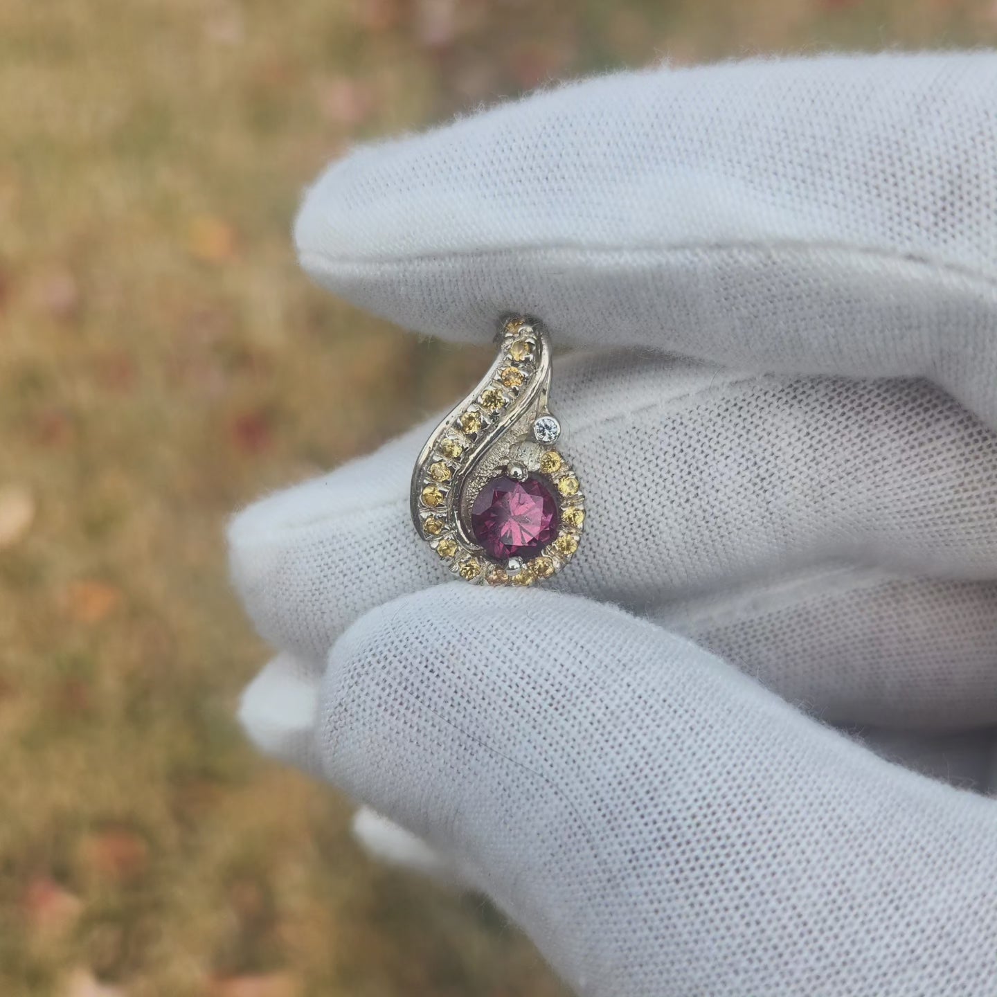 Garnet & Yellow Sapphire Pendant